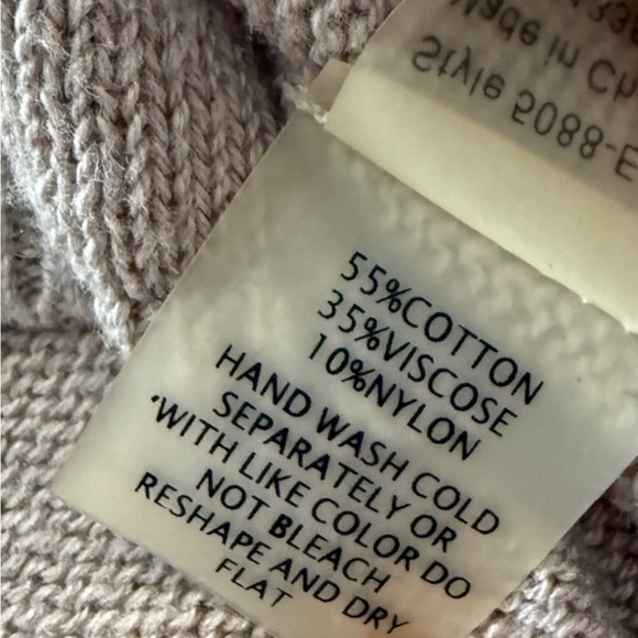 Ecru Women’s Fringe Poncho Sweater Knit V-Neck Taupe Beige Boho Cozy Wrap - Picture 8 of 11